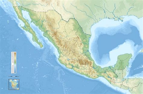 Geographical map of Mexico: topography and .